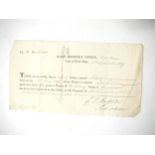 An 1827 document registering the birth of a slave, Cape Town, 1827, as the property of ''Mrs tho