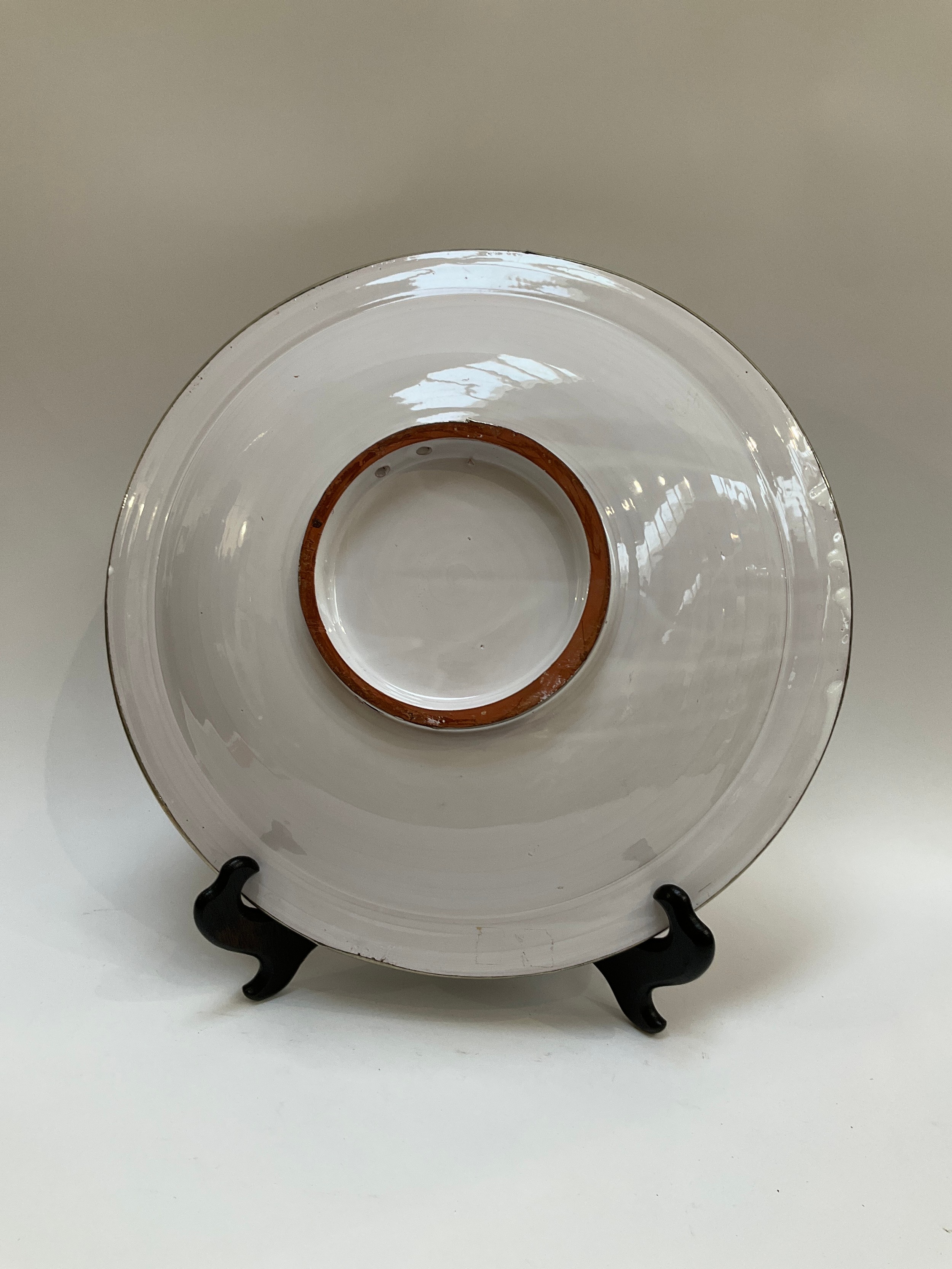 A large white bowl with a white metal bound border, 41cm diameter - Image 2 of 2