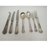 Viners Ltd., mixed flatware including Kings pattern cutlery for one place setting and a Queens
