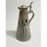 A "Bauhaus" style stoneware signed jug, 27cm tall