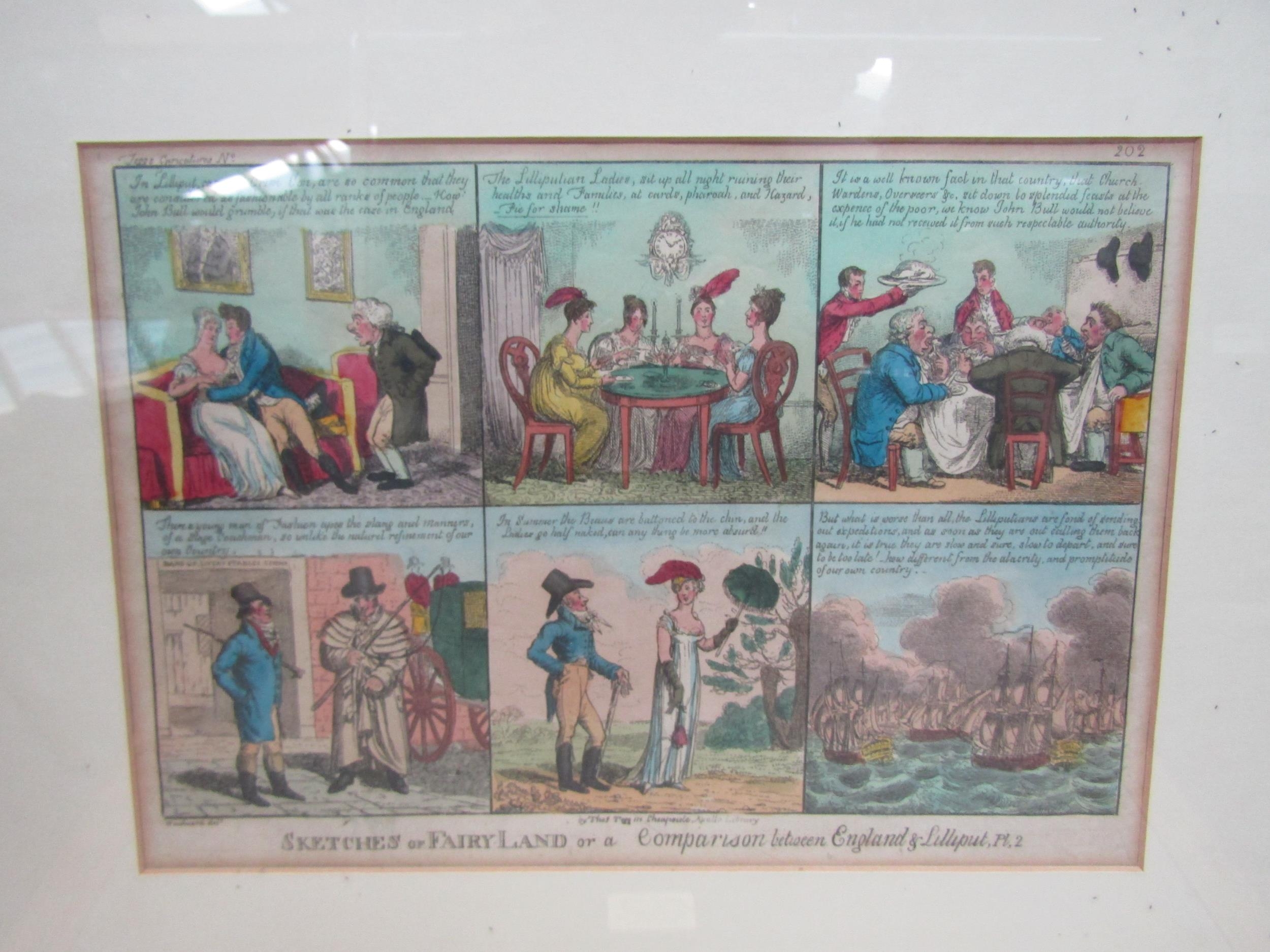A pair of framed 'Sketches of Fairyland' coloured etchings after Thoms Tegg, 23cm x 33.5cm - Image 4 of 7