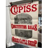 Three Cupiss Constitution balls posters illustrated with horses from Diss Print Works, 92cm x 64cm
