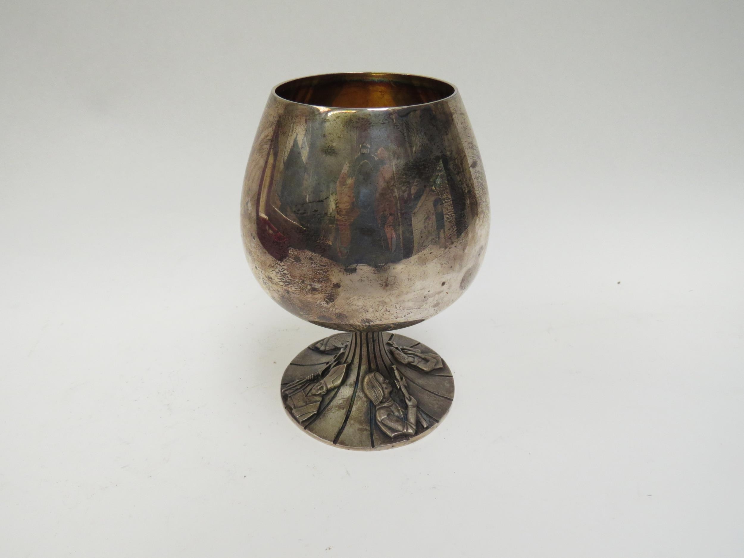 A Jack Spencer Ltd., silver goblet with plain form bowl gilded to interior, fluted stem with - Image 3 of 3