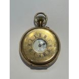 A gold plated half hunter pocket watch by W. Pollard, Canterbury