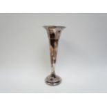 A James Deakin & Sons silver trumpet form vase with weighted base, (slight lean) Sheffield 1915,