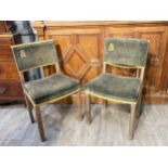 A pair of Queen Elizabeth II Coronation chairs, one with number plaque 118. Sold as an item of