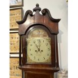 A George III Jos. Brown of Leadbury oak long case clock, with mahogany crossbanding, inlaid