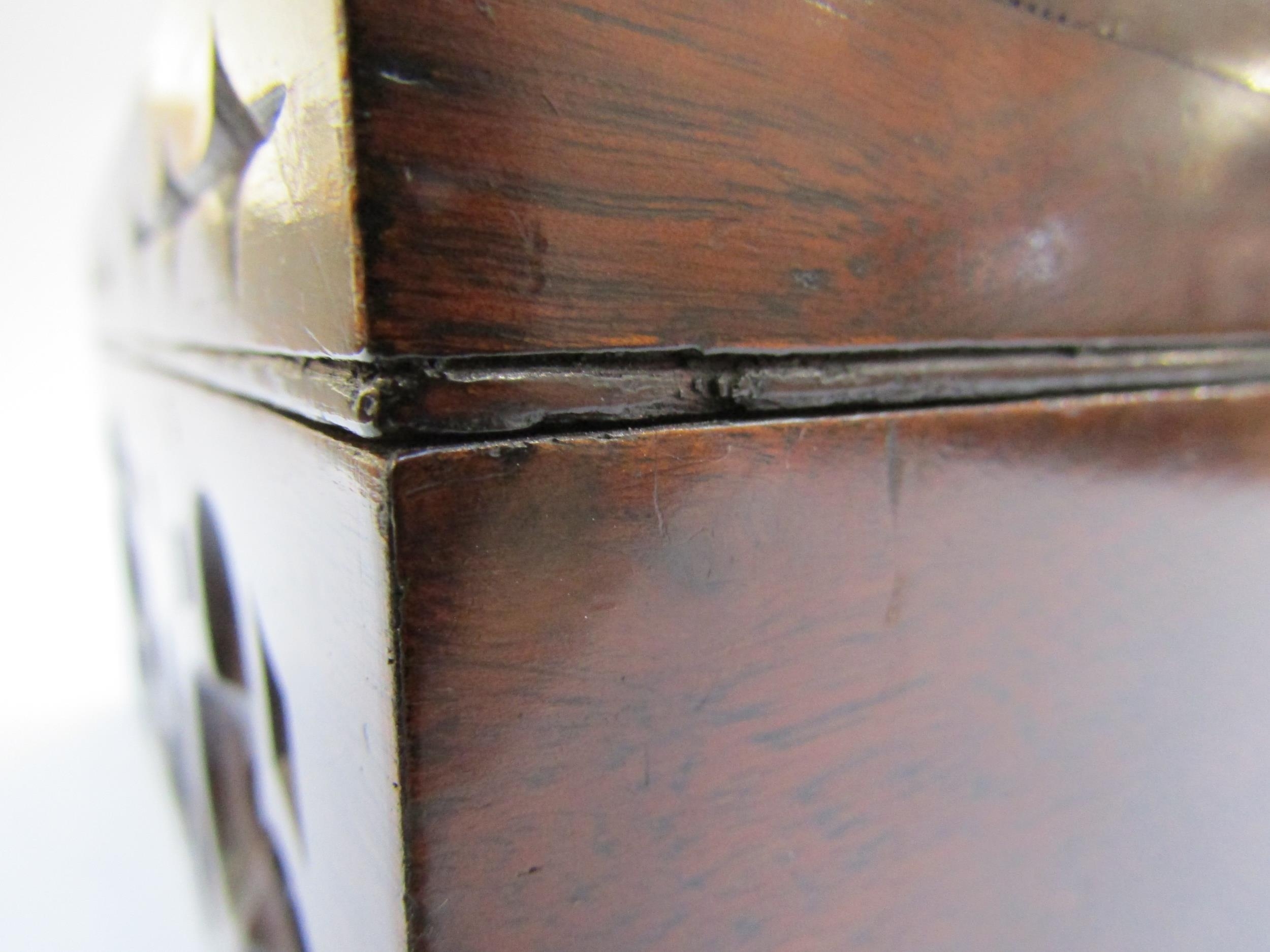 A Victorian carved hardwood letter box, the lid with 'Answered' and 'Unanswered' brass plaques and - Image 13 of 14