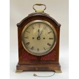 A Regency mahogany and brass mounted bracket clock, twin fusee movement with rack and snail striking