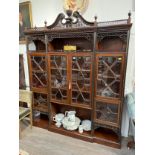 A 19th Century mahogany full height display cabinet in the Chippendale style, fretwork rails and
