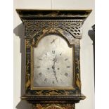 An 18th Century black lacquered Chinoiserie long case clock, Charles Smith, London