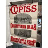 Four Cupiss Constitution balls posters illustrated with horses from Diss Print Works, 92cm x 64cm