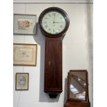 A 19th Century mahogany Norfolk drop dial clock with single train movement, 135cm tall, dial 14.5"