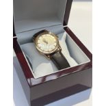 Omega Seamaster automatic gold cased gent’s wristwatch, two tone silvered dial, with gold dial