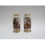 A pair of Royal Worcester vases painted by James Stinton with pheasants in the landscape, c.1911,