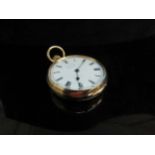 An 18ct gold fob watch T.Kent & Son roman numerated, blued steel hands, 50g