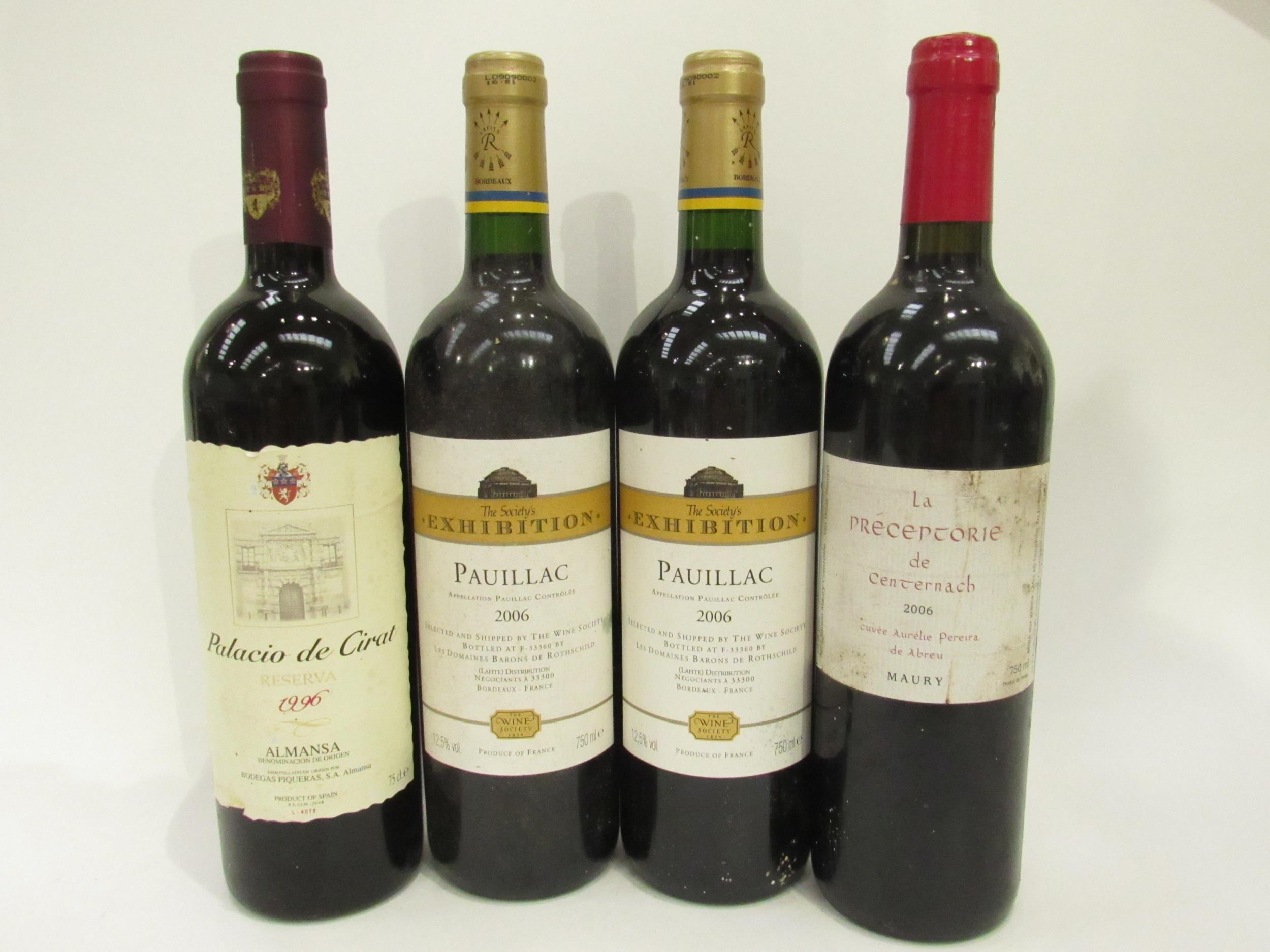4 bottles of various. 1996 Palacio de Cirat Almansa, 2006 La Preceptoire de Centernach Maury