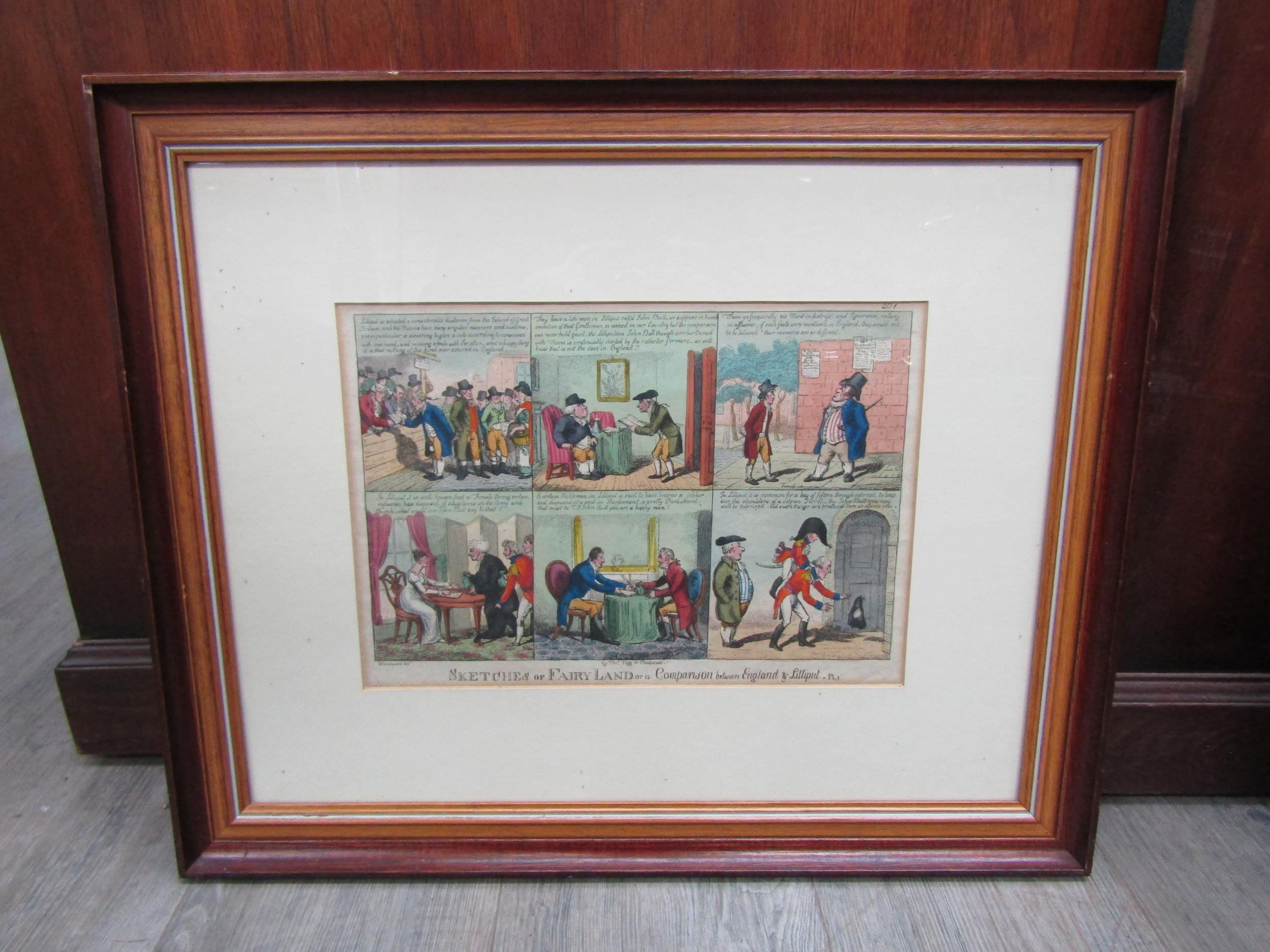 A pair of framed 'Sketches of Fairyland' coloured etchings after Thoms Tegg, 23cm x 33.5cm