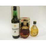 Black and White old Scotch Whisky 75cl, boxed, Lauder's Finest Scotch 35cl and Dimple Scotch