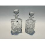 A Thomas Webb crystal glass decanter and a square form decanter (2)