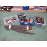 Assorted 0 gauge model railway track buildings, accessories and spares