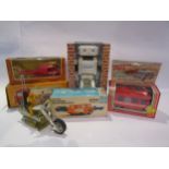 Four boxed plastic toys to include Water Truck, Emergency Truck, Emergency Helicopter and unboxed