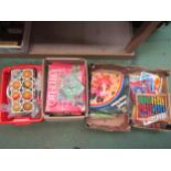 Assorted board games and toys including Mad Marbles, Family Fortunes, abacus, boules etc