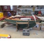 A large radio control model pond yacht for restoration, 130cm length with lead keel and Sanwa