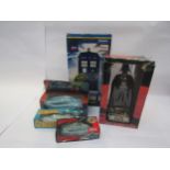 Assorted Sci-fi toys including Doctor Who Tardis Speaker System, Star Wars talking alarm, Captain