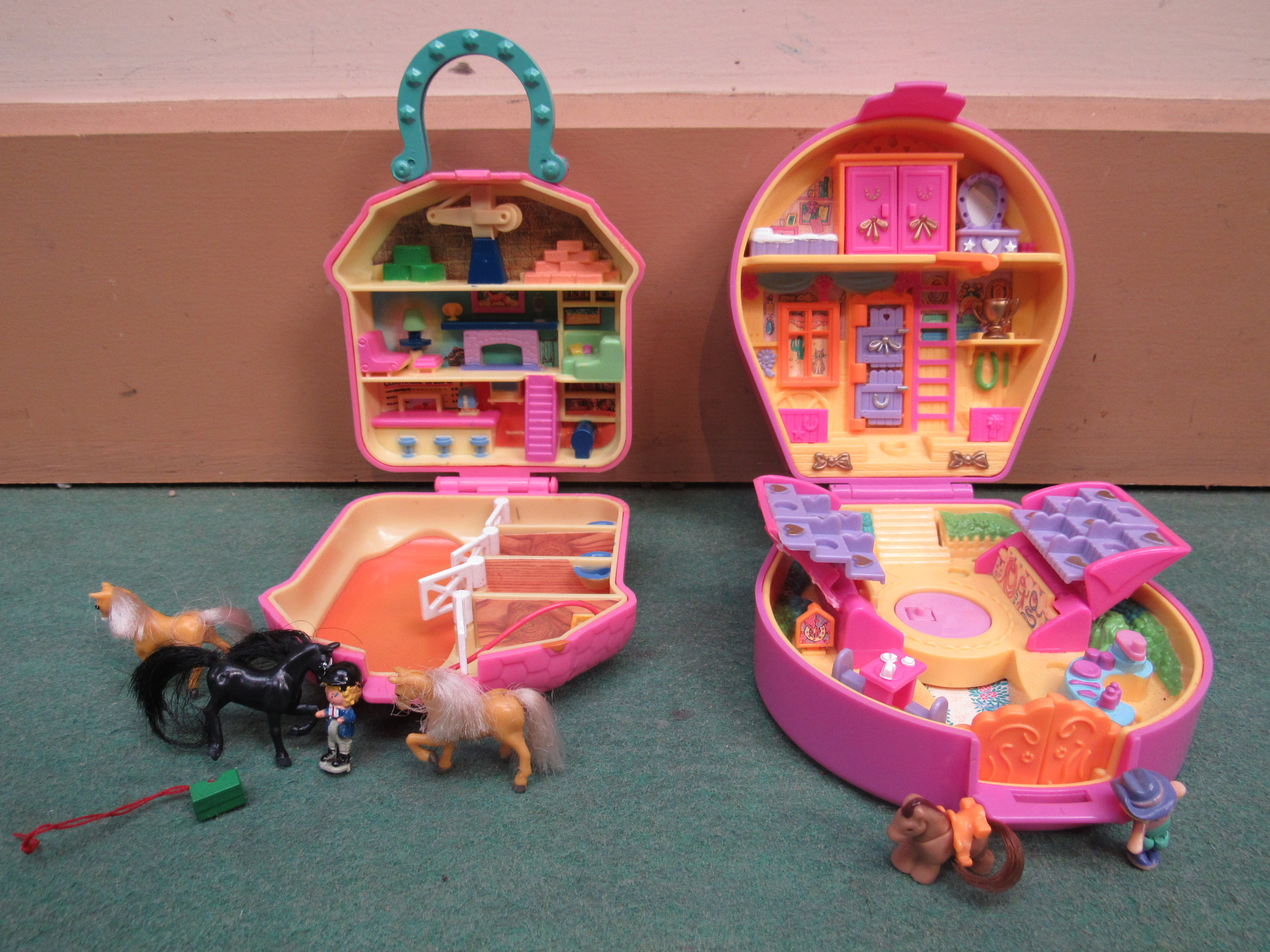 A Bluebird Toys Polly Pocket Polly's Pony Show playset with doll, pony and trophy