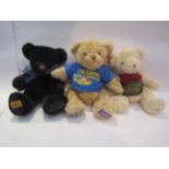 Three teddybears to include Merrythought, Harrods and Keel Toys example in Beatles Yellow