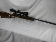 A Webley Osprey 0.22 cal. Side lever, serial 25416, + Optik 3-9 x 50 AOE scope. COLLECT ONLY