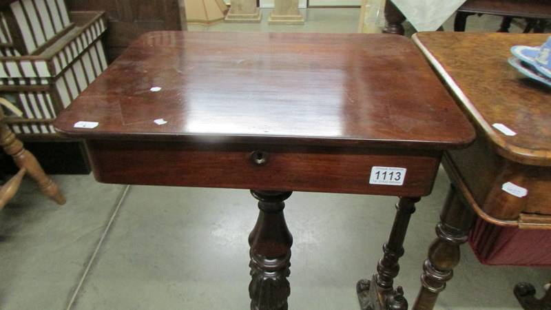 A Victorian work table with drawer. - Image 3 of 3