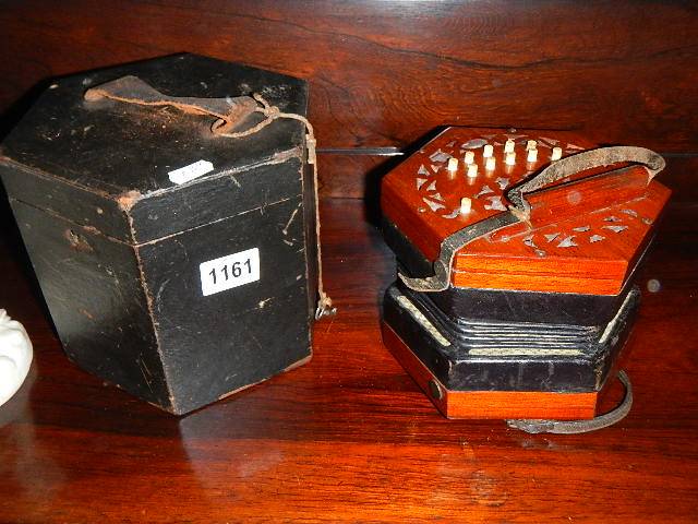 A original concertina by Lechebal & Co., London with case, in good condition.