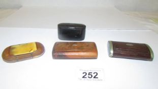 Four Victorian snuff boxes.