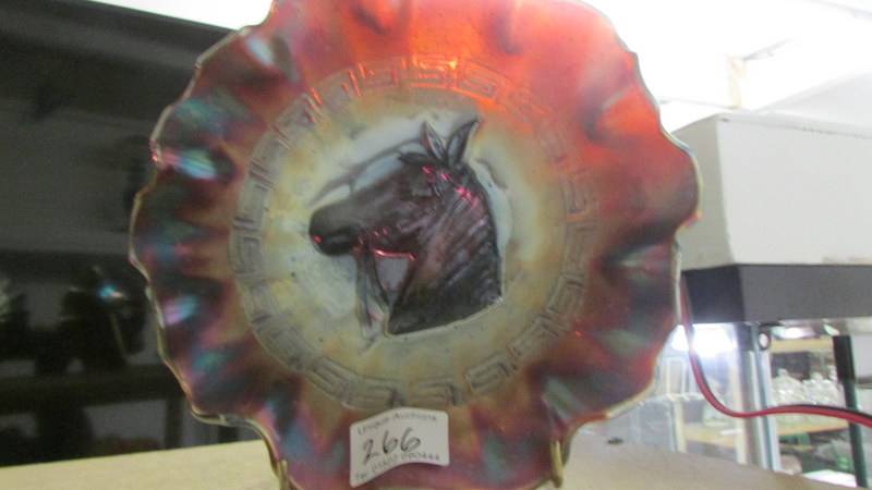 A carnival glass blue good look bowl by Northwood a/f and two Ducal amethyst pony bowls. - Image 4 of 5