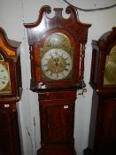 An 8 day brass dial long case clock, 'John Davie, Lithgow'. Collect only.