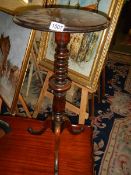 A mahogany tripod table. Collect only.