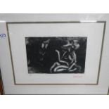 An Eddie Bianchi (act. 1975-1995) female nude modernist abstract artist's proof etching in the style