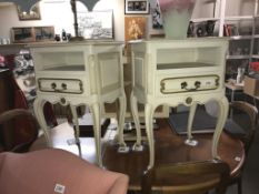 A pair of ormolu style side tables with crackle grey finish