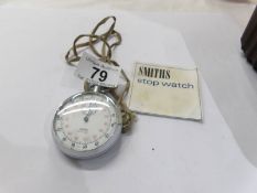 A vintage chrome cased Smith's 1/10 second stop watch.