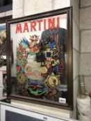 A framed Martini advertising mirror 49cm x Height 59cm (COLLECT ONLY)