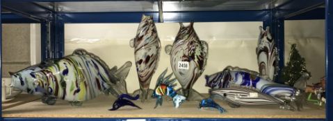 A quantity of glass art fish