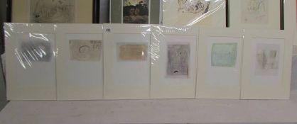 Ben Nicholson (1894-1982) collection of 6 x modernist abstract prints circa 1974. All mounted but