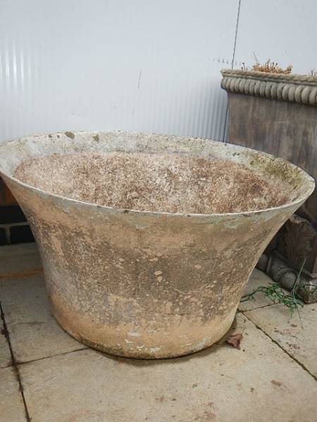 A large composite cement planter, 76 cm diameter x 43 cm tall. Collect only. - Image 2 of 2