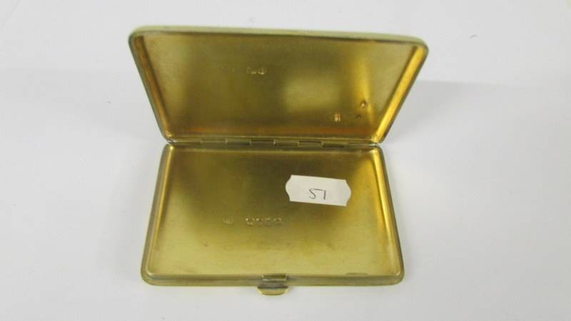 A silver gilt card case, gem set flower on top and hall marked inside. - Image 4 of 6