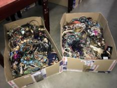 2 large boxes of costume jewellery. COLLECT ONLY