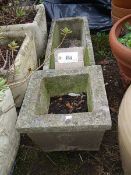 A small square planter (42 x 26 cm) and a rectangular planter (71 x 27 x 21 cm) Collect only.
