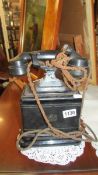 A vintage telephone.