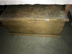 A Victorian pine tool/blanket box - 95cm x 49cm x 41cm high